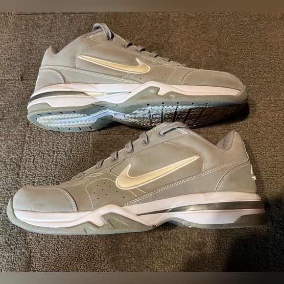 Vintage Nike Air Light Grey & White Sneakers Shoes Script Logo 00’s 310190-011 - Picture 3 of 16